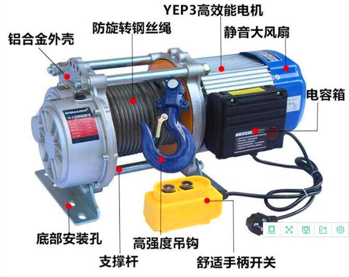 220v微型電動提升機結(jié)構(gòu)細節(jié)圖